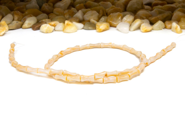 Natural Shell Peach Dyed 8x4mm Polished Bamboo