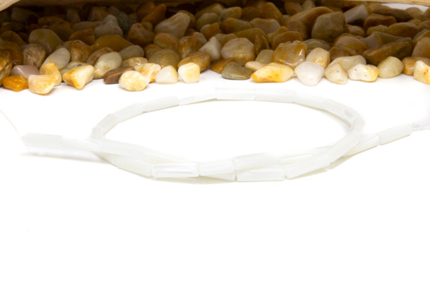 Natural Troca Polished Shell White 4x13mm Tube