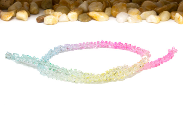 Crystal Glass Polished Multi Colored 4mm Triangular Pyramid