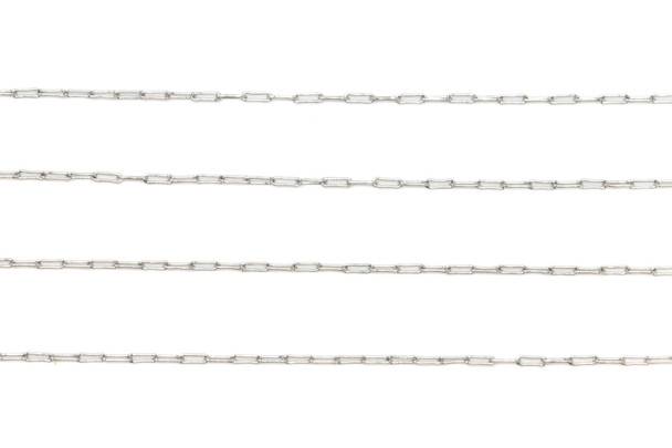 Stainless Steel 2.5x1mm Tiny Paper Clip Chain - Sold By 6 Inches