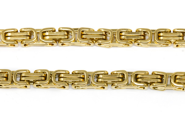 18kt Gold Plated Stainless Steel 6mm Box Link Chain - Sold By 6 Inches