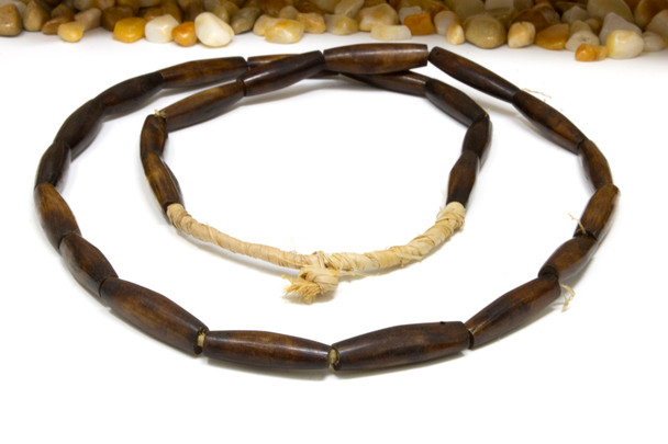 Brown Bone 30x7mm Rice Tube