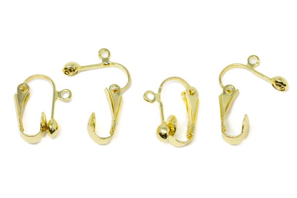 Gold Plated 17x14mm Clip on Earrings - 2 Pairs