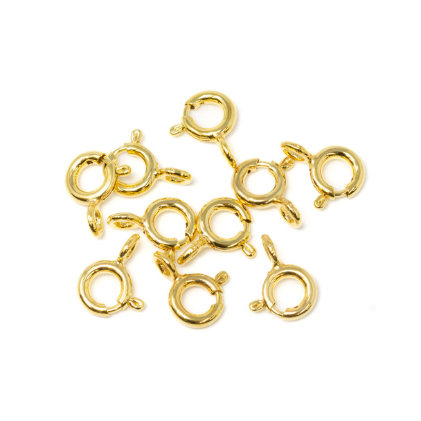 14k Gold Plated 5.5mm Spring Ring Clasp - 10 Pieces