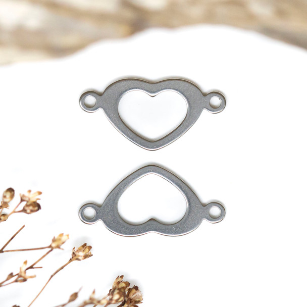 Stainless Steel 12x23mm Open Heart Link