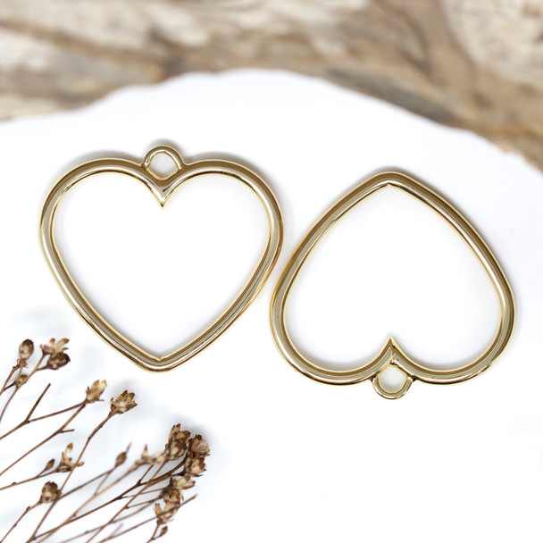 Gold Plated 28x30mm Open Heart Pendant