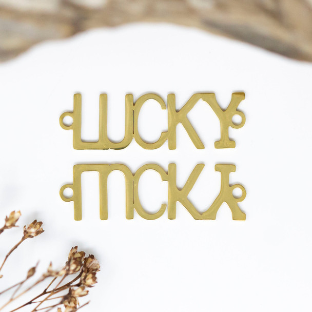 Gold Plated 29x9mm LUCKY Link