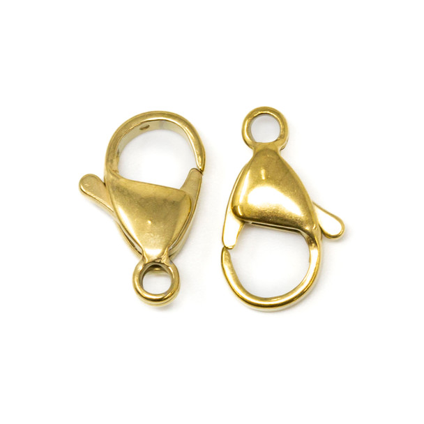 Gold Plated Stainless Steel 15x9mm Lobster Clasp