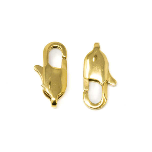 Gold Plated Stainless Steel 15x7mm Lobster Clasp