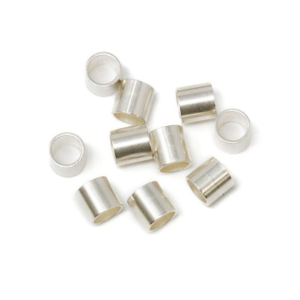 Sterling Silver 3x3mm Crimps - 10 Pieces