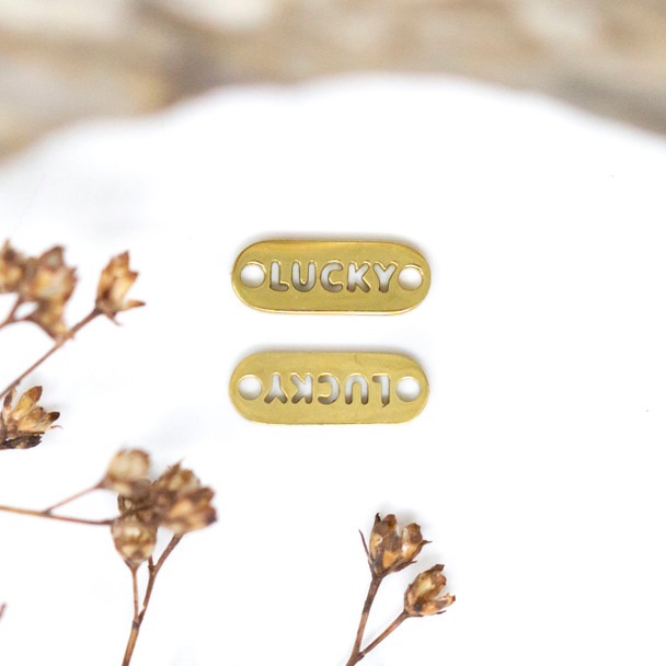 Gold Plated Stainless Steel 4x10mm LUCKY Link