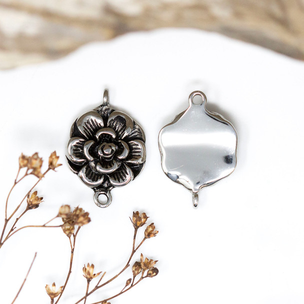 Stainless Steel 15x22mm Flower Link