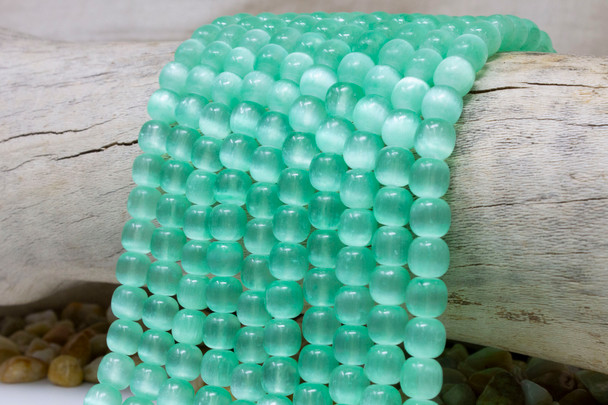 Selenite 8mm Mint Green Drum