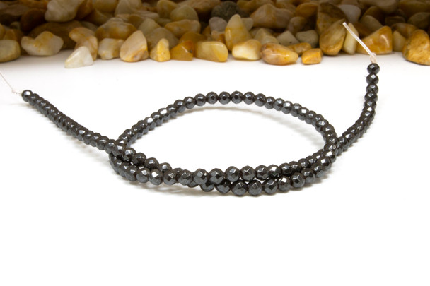 Magnetic Hematite A Grade Polished 4mm Faceted Round