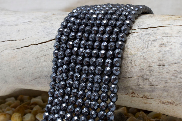 Magnetic Hematite A Grade Polished 6mm Faceted Round