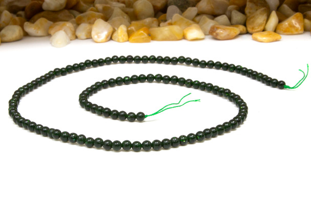 Green Goldstone Polished 3mm Round