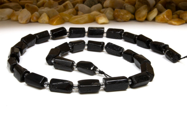 Black Tourmaline Polished 8-9x11-12mm Irregular Cuboid