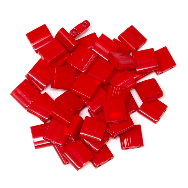 5mm Tila Beads -- 408 Opaque Red