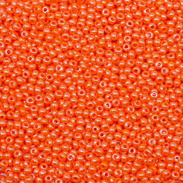 Size 11 Czech Seed Beads -- 631 Dark Orange Luster