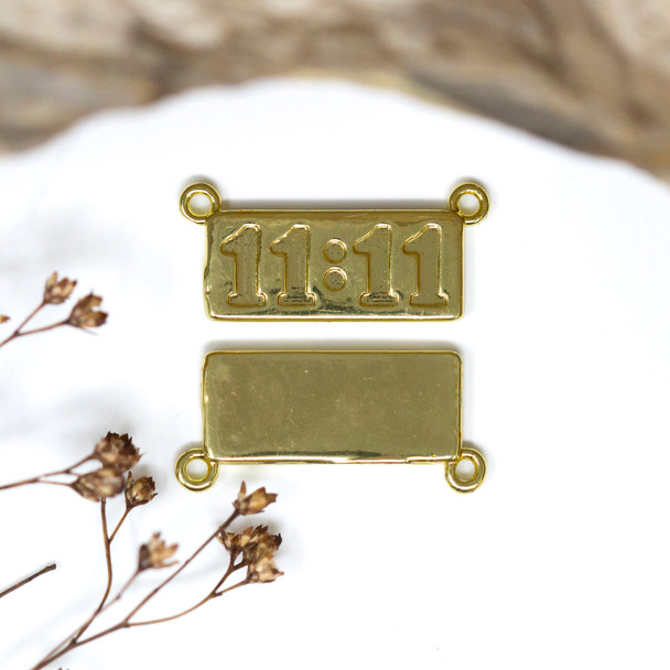 Gold Plated 11x24mm 11:11 Necklace Bar
