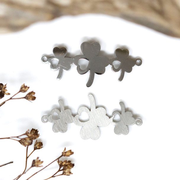 Stainless Steel 13x30mm 3 Clover Link