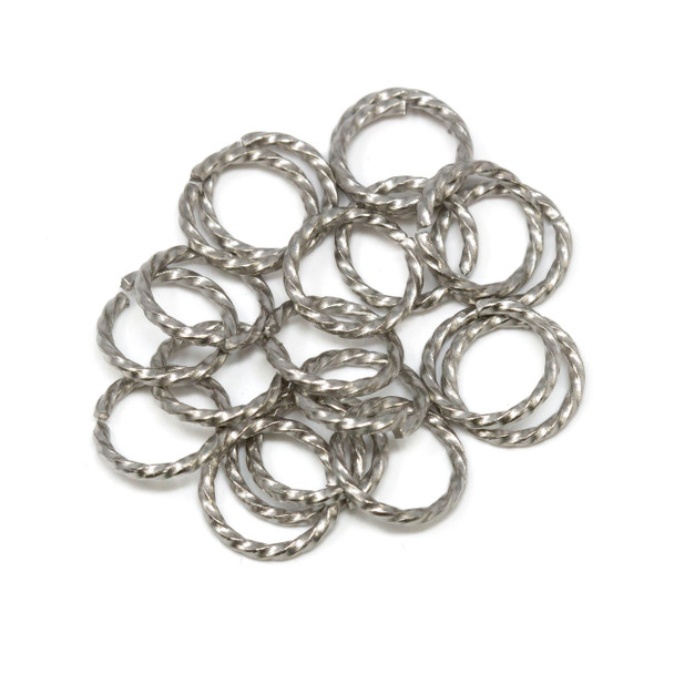 Stainless Steel 10mm 16 Gauge OPEN Twisted Jump Rings - 20 Pieces