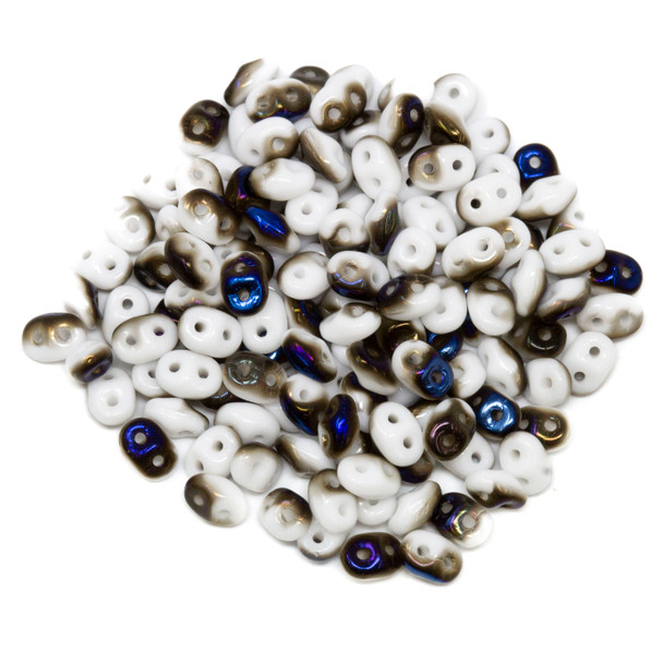 Matubo SuperDuo -- 1/2 Blue Iris - Opaque White