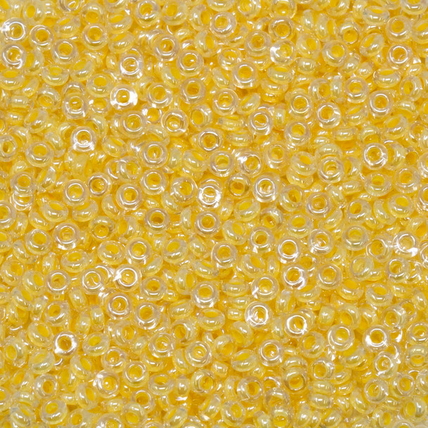 Size 11 Toho Demi Round Seed Beads -- Crystal - Custard Lined