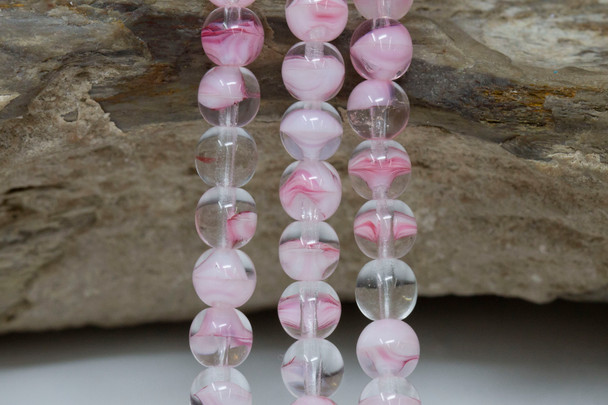 Czech Glass 6mm Round -- Crystal Light Pink