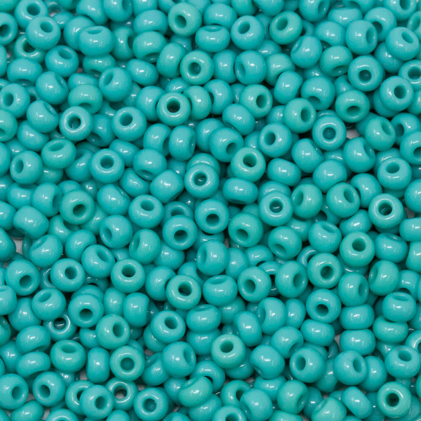Size 8 Czech Seed Beads -- 117 Green Turquoise