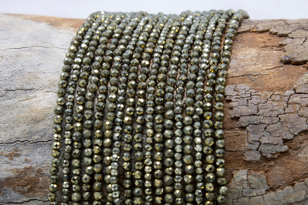 Pyrite Polished 2mm Faceted Round