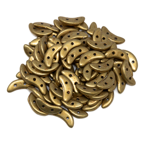 CzechMates® Crescent Beads -- Saturated Metallic Ceylon Yellow