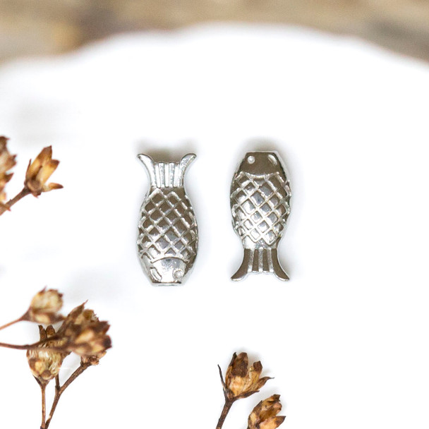 Stainless Steel 4.5x9mm Fish Bead
