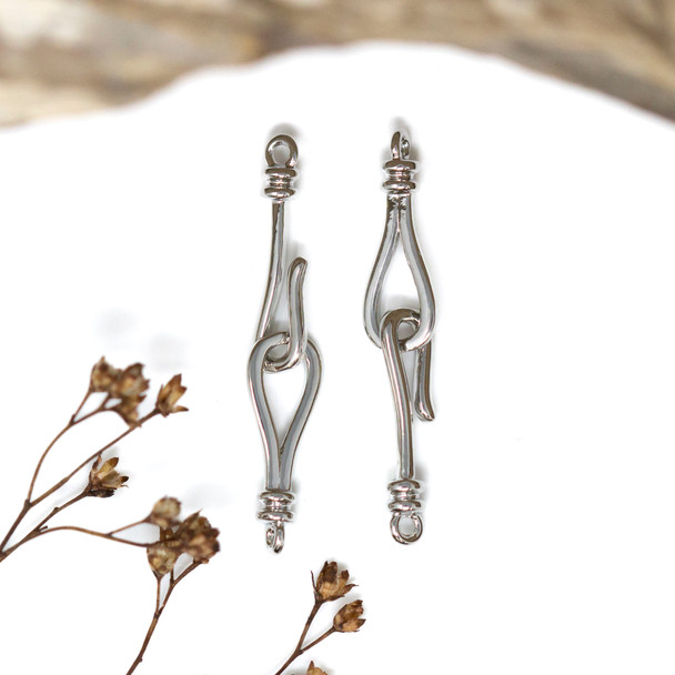 Silver Plated 33mm Hook & Eye Clasp