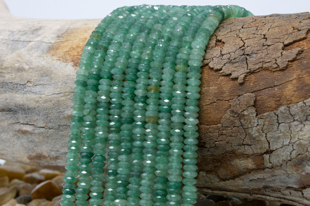 Green Aventurine Polished 2x5mm Faceted Rondelle