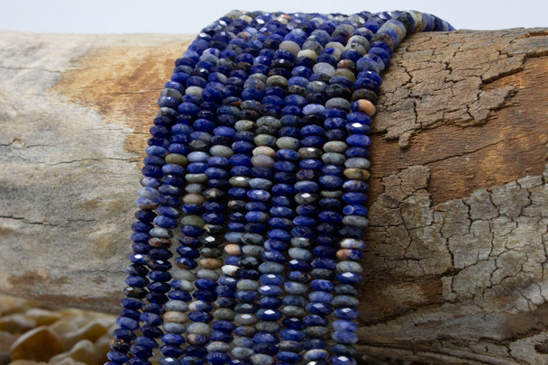 Sodalite Polished 2x5mm Faceted Rondelle