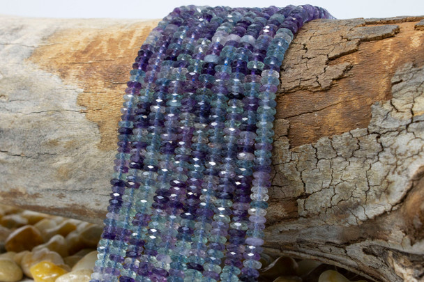 Fluorite Polished 2x5mm Faceted Rondelle