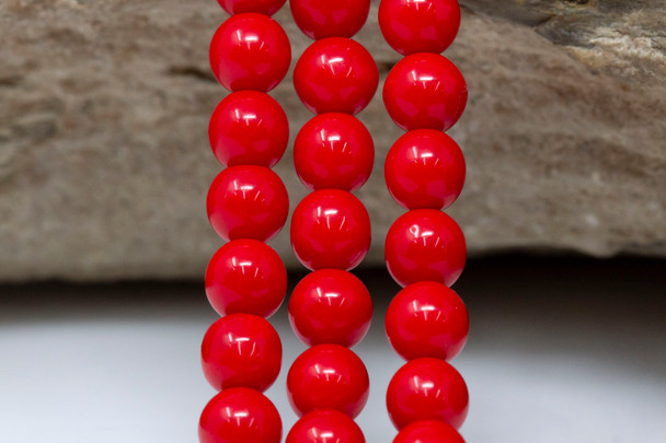 Czech Glass 6mm Round -- Opaque Red