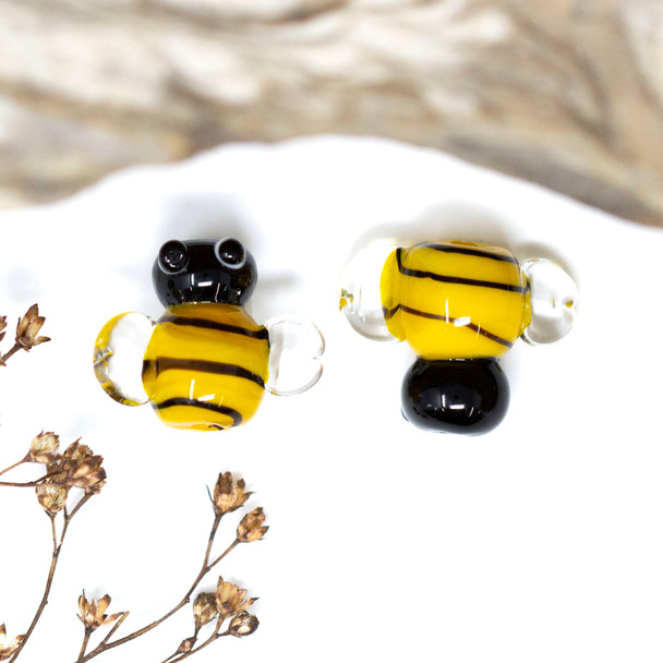 Lampwork Glass 16x15mm Handmade Bee Bead