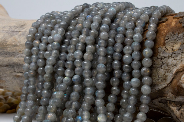 Labradorite AA Grade Polished 6mm Round - 2mm Large Hole
