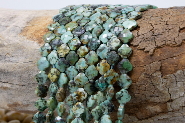African Turquoise Polished 8mm Faceted Clover / Quatrefoil