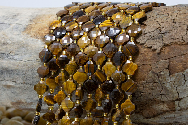 Tiger Eye Polished 8mm Faceted Clover