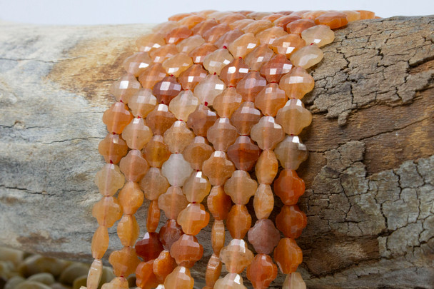 Red Aventurine Polished 8mm Faceted Clover /Quatrefoil