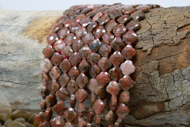 Red Stone Jasper Polished 8mm Faceted Clover / Quatrefoil