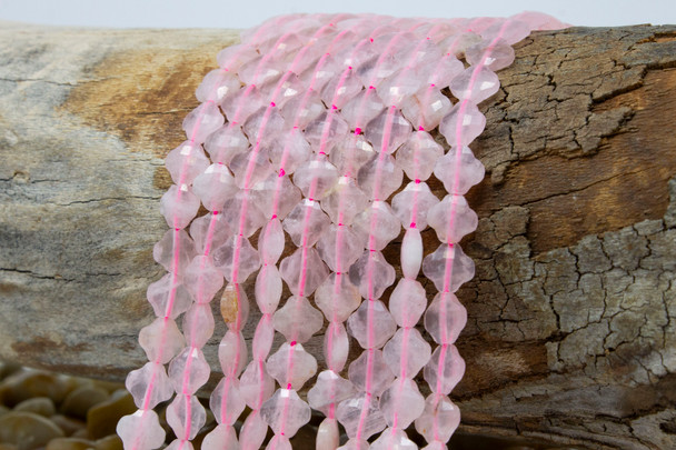 Rose Quartz Polished 8mm Faceted Clover / Quatrefoil
