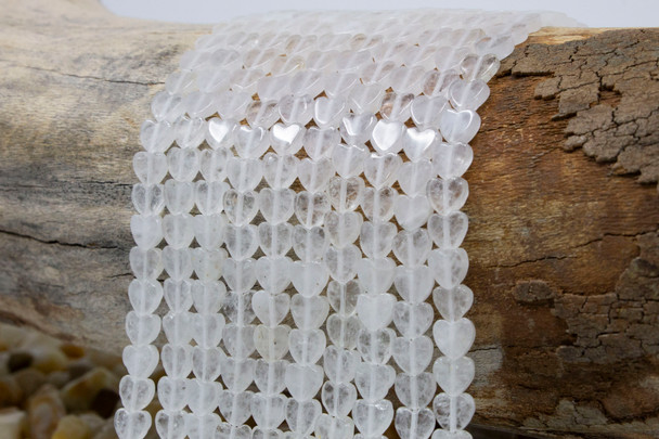 Crystal Quartz Polished 6mm Flat Heart