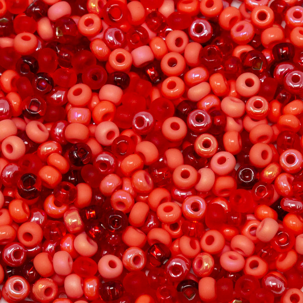 Size 8 Czech Seed Beads -- 1229 Coral Refections