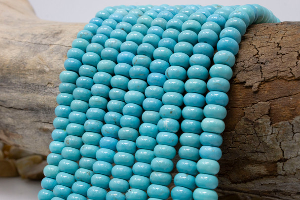 Howlite Polished 5x8mm Smooth Rondelle - Blue / Turquoise