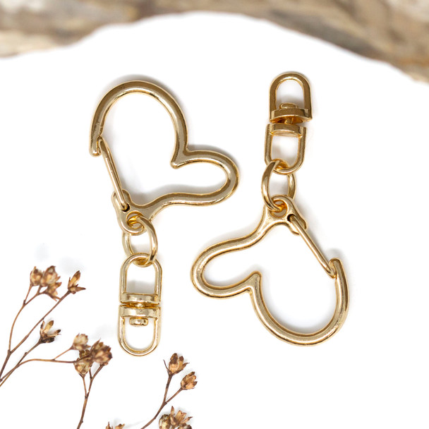 Gold Plated Heart Swivel Clasp