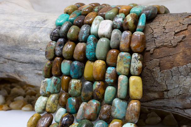 Natural Turquoise Polished 8-12mm Rectangle Nugget